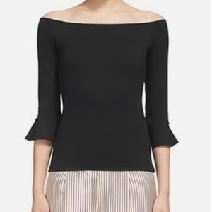 Bardot 3/4 ruffle top whistles